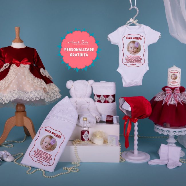 Trusou Botez Fata Yvette Rosu-Burgundy • Amede Bebe Ltd.