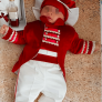 costum botez rosu