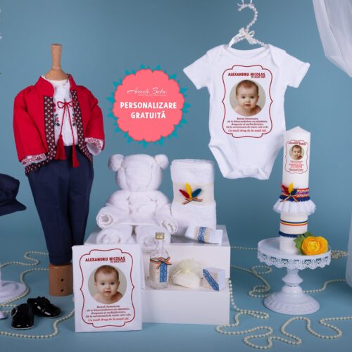 Trusou Botez Baiat 16 Piese Rosu National • Amede Bebe Ltd.