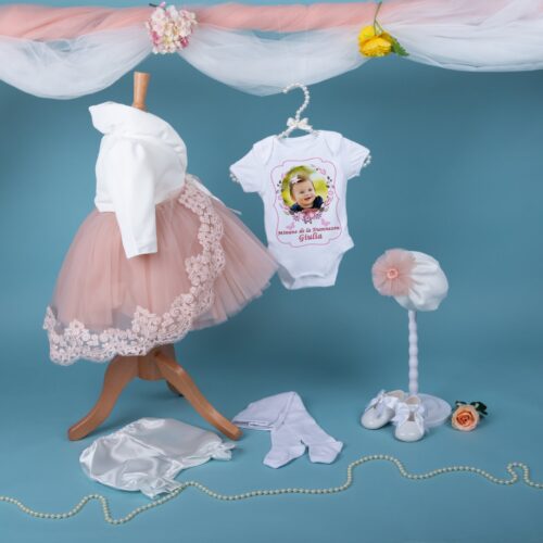 Rochiță Botez Printesa Margueritte Roz - Amede Bebe Ltd.