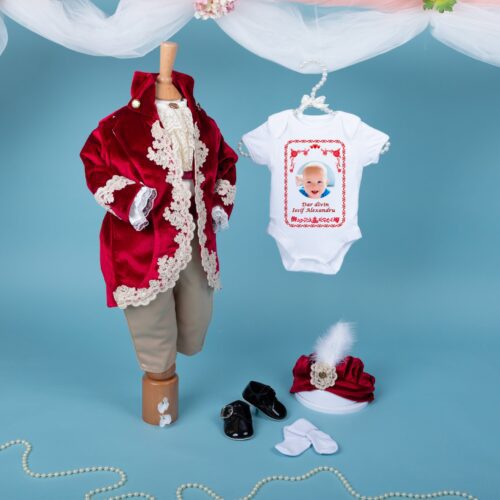 Costumaș Botez Baiat Fabrizio Burgundy - Amede Bebe Ltd.