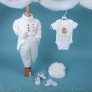 Costumaș Botez Baiat Redingotă Alb-Ivoire - Amede Bebe Ltd.