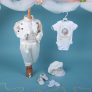 Costumaș Botez Vicenzo Alb Auriu & Accesorii