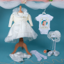 Rochița Botez Prințesă Alexandra Alb-Ivoire - Amede Bebe Ltd.