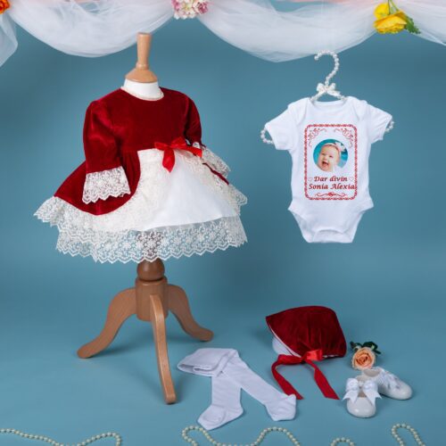 Rochiță Botez Yvette Culoare Rosie - Amede Bebe Ltd.