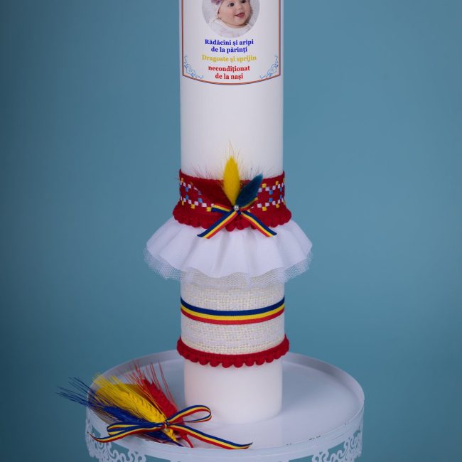 Lumânare Botez Tradițională Fată - Personalizată Lumânare Botez Tradițională Fată - Personalizată