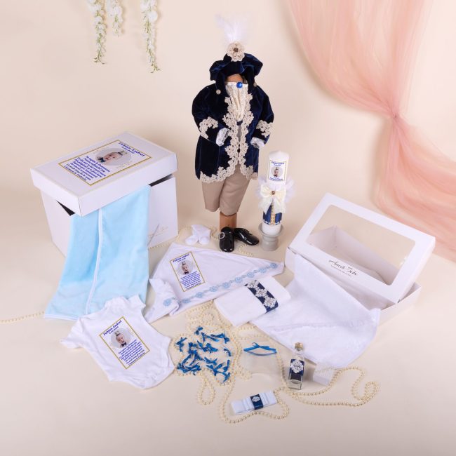 Fabrizio Bleumarin Set Botez Baietel 20 Piese • Amede Bebe Ltd.
