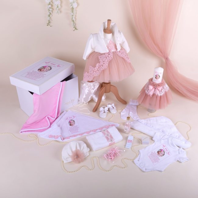 Trusou Botez Fata Margueritte 19 Piese Roz • Amede Bebe Ltd.