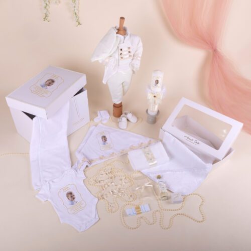 Trusou Complet Botez Baiat Alb Ivoire • Amede Bebe Ltd.