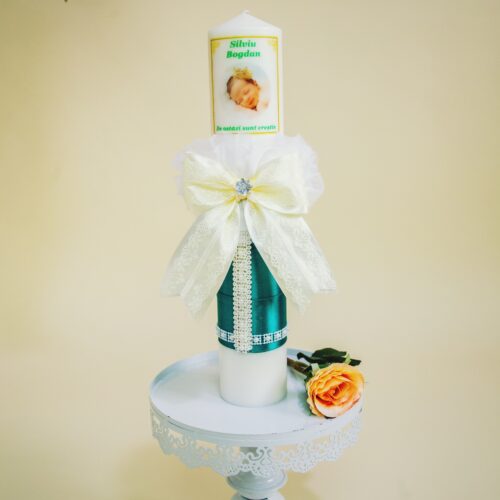 Lumânarea Botez Unisex Culoare Verde