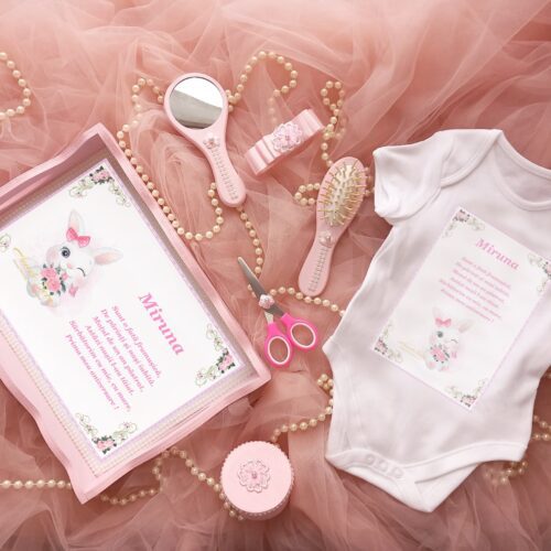 Set Tavita pentru Taiere Mot Roz - Personalizare Iepuras + Body
