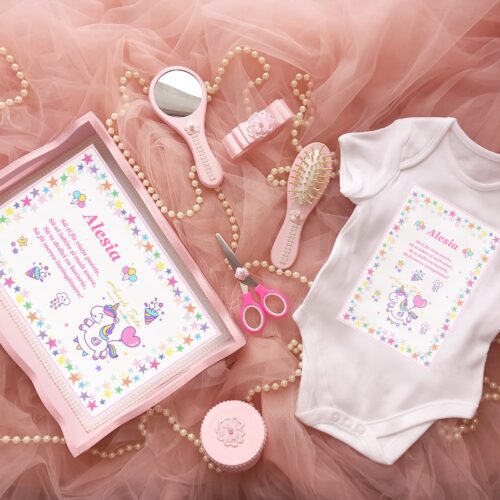Set Tavita pentru Taiere Mot Roz - Personalizare Unicorn + Body