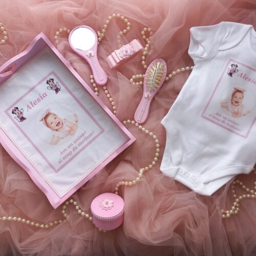 Set Tavita pentru Taiere Mot Roz - Personalizare Poza & Personaj + Body