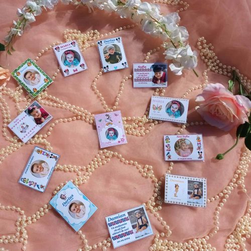 Mărturii Magnet Personalizate Invitați Botez set 25 bucăți