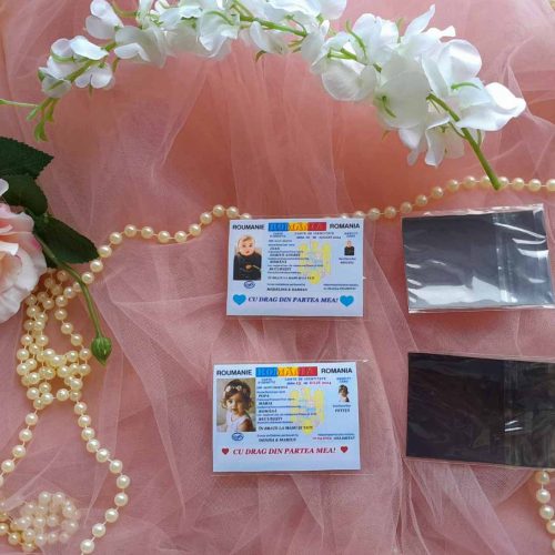 Mărturii Magnet Personalizate Tip Buletin Invitați Botez set 25 bucăți