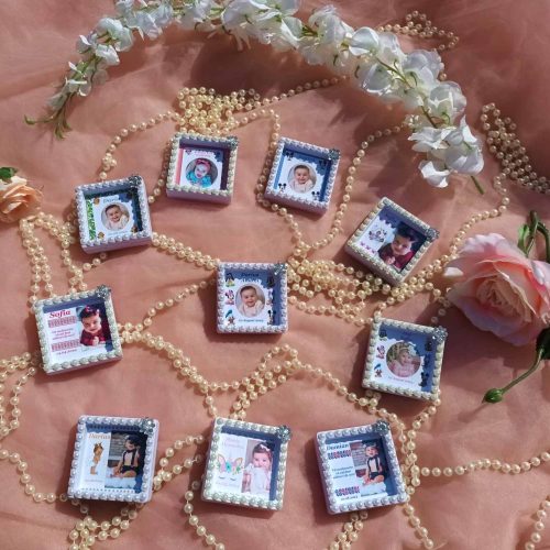 Mărturii Invitați Botez Rame Foto Personalizate set 30 bucăți