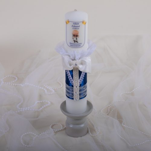 Lumânare Botez Băiat Bleumarin Premium