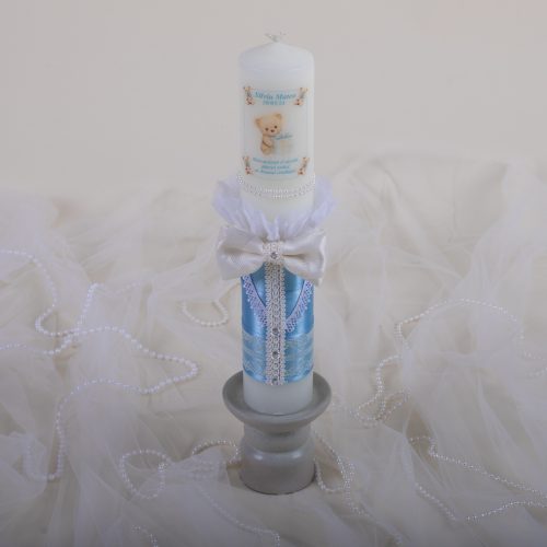 Lumânare Botez Băiat Bleu Premium