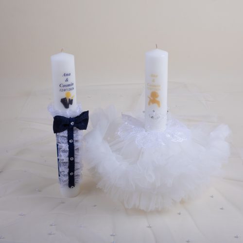 Lumânări de cununie personalizate – set elegant mire & mireasă